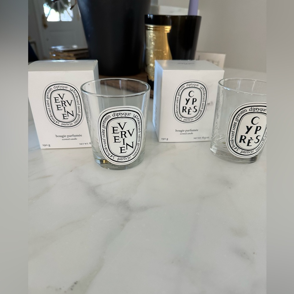 Diptyque Cypress & Verveine EMPTY candles with boxes